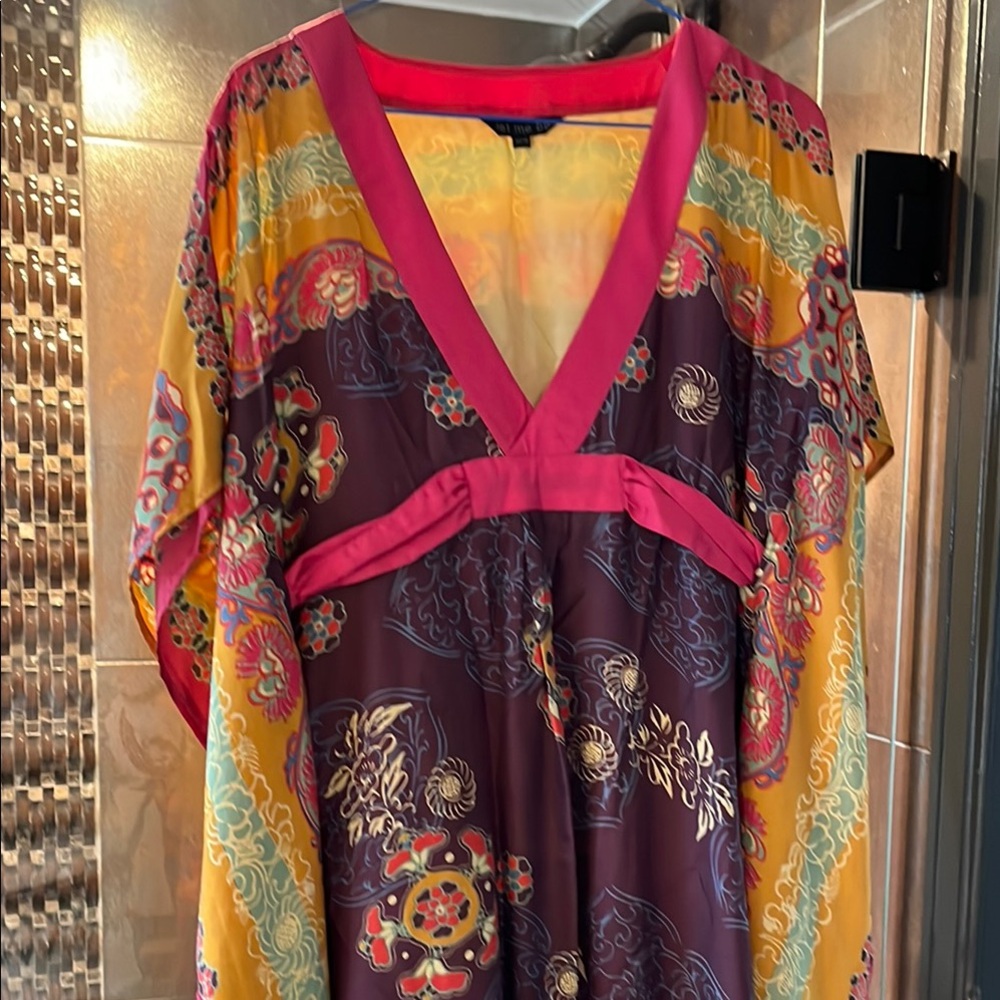 Multicolor 100% Silk Women's Dress Size S/M